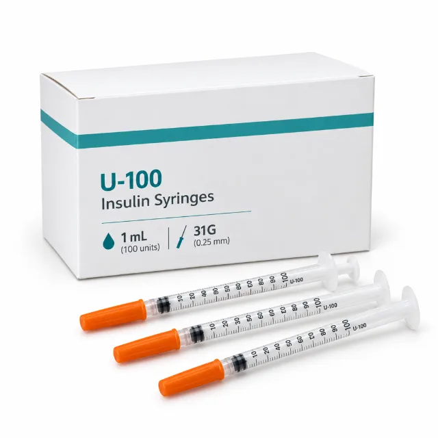 U-100 insulin syringes, 1 mL